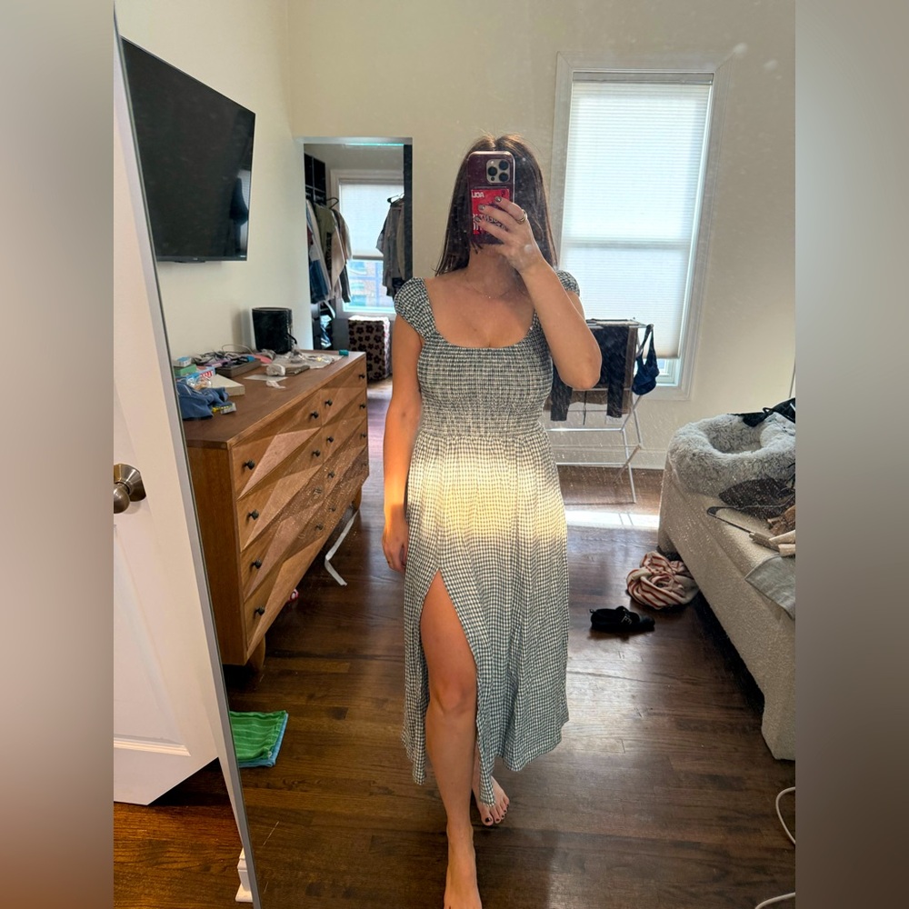 Reformation Tavi linen midi dress